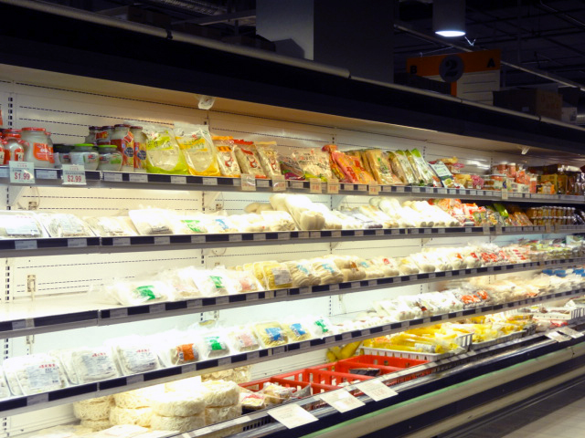 Freshly-made Noodles, BBQ Pork Buns, Chow Mien, Korean Noodles, and Tofu at New Pacific Supermarket
